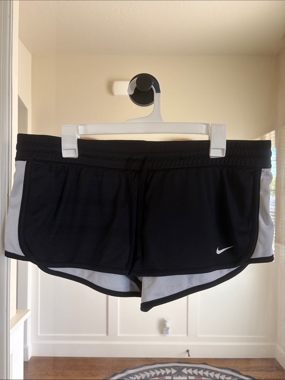 Nike Black Athletic Shorts with White Side Panels